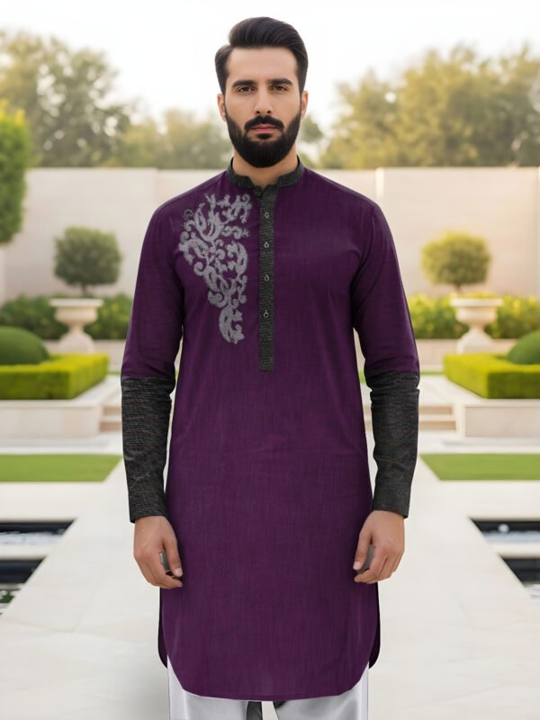 Purple Mens Unstitched Suit