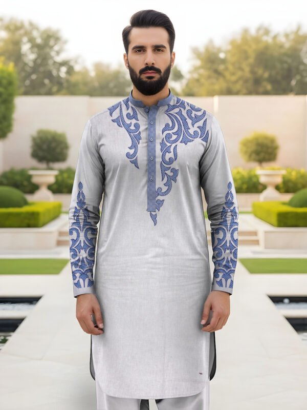 White Mens Unstitched Suit